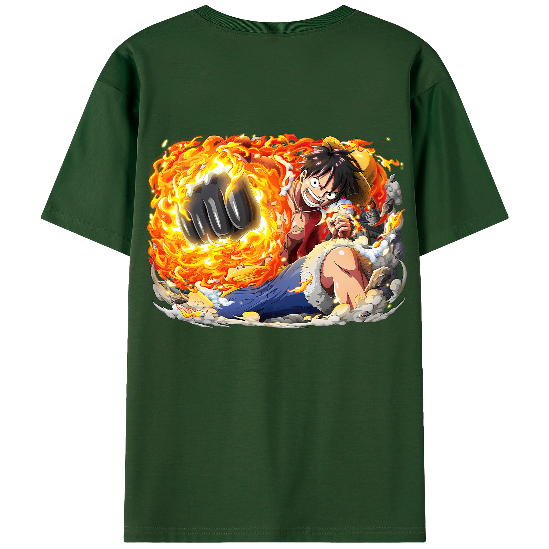 ワンピース モンキー・D・ルフィ ONE PIECE Monkey D. Luffy 綿100％半袖Tシャツ（背面プリント）